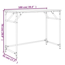 Schreibtisch Sonoma-Eiche 100x45x76 cm Holzwerkstoff und Stahl