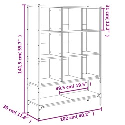 Bücherregal Schwarz 102x30x141,5 cm Holzwerkstoff