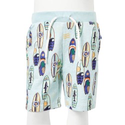 Kindershorts mit Kordelzug Sanftblau Melange 104