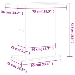 Aquariumständer Braun Eichen-Optik 75x36x72,5 cm Holzwerkstoff