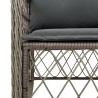 3-tlg. Bistro-Set mit Kissen Grau Poly Rattan