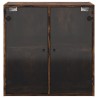 Wandschrank mit Glastüren Räuchereiche 68x37x68,5 cm