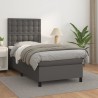 Boxspringbett mit Matratze Grau 90x190 cm Kunstleder