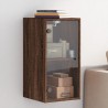 Wandschrank mit Glastüren Braun Eichen-Optik 35x37x68,5 cm