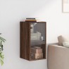 Wandschrank mit Glastüren Braun Eichen-Optik 35x37x68,5 cm