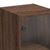 Wandschrank mit Glastüren Braun Eichen-Optik 35x37x68,5 cm