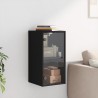 Wandschrank mit Glastüren Schwarz 35x37x68,5 cm