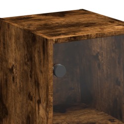 Wandschrank mit Glastüren Räuchereiche 35x37x68,5 cm