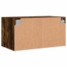 Wandschrank mit Glastüren Räuchereiche 68,5x37x35 cm