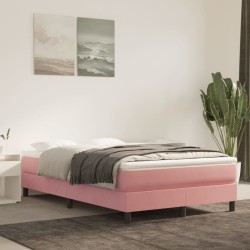 Boxspringbett mit Matratze Rosa 120x190 cm Samt