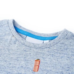 Kinder-T-Shirt Blau Melange 116