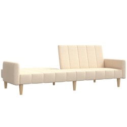 Schlafsofa 2-Sitzer Creme Stoff