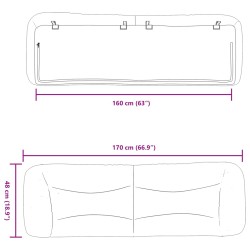 Kopfteil-Kissen Creme 160 cm Stoff