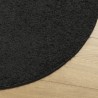 Shaggy-Teppich PAMPLONA Hochflor Modern Schwarz Ø 200 cm