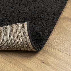 Shaggy-Teppich PAMPLONA Hochflor Modern Schwarz 140x200 cm