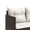 Sonnenliege mit Kissen Braun Poly Rattan