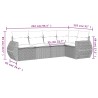 5-tlg. Garten-Sofagarnitur mit Kissen Schwarz Poly Rattan