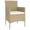 9-tlg. Garten-Essgruppe Poly Rattan Beige