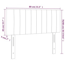 Kopfteil Schwarz 80x5x78/88 cm Samt