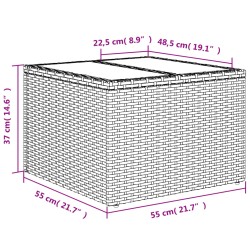 11-tlg. Garten-Sofagarnitur mit Kissen Grau Poly Rattan