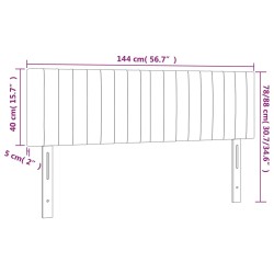 Kopfteile 2 Stk. Hellgrau 72x5x78/88 cm Samt