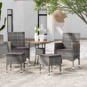 5-tlg. Garten-Lounge-Set Poly Rattan Grau