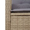 5-tlg. Garten-Essgruppe mit Kissen Beige Poly Rattan