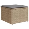 10-tlg. Garten-Sofagarnitur mit Kissen Beige Poly Rattan