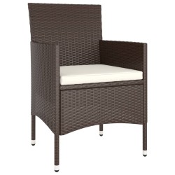 5-tlg. Bistro-Set Poly Rattan und Hartglas Braun