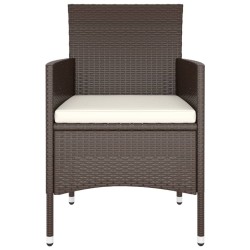 5-tlg. Bistro-Set Poly Rattan und Hartglas Braun