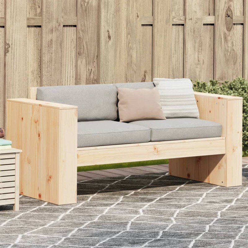 Gartensofa 2-Sitzer 134x60x62 cm Massivholz Kiefer