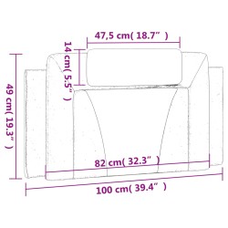 Kopfteil-Kissen Cappuccino-Braun 100 cm Kunstleder