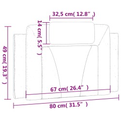 Kopfteil-Kissen Schwarz und Weiß 80 cm Kunstleder