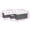 11-tlg. Garten-Sofagarnitur mit Kissen Schwarz Poly Rattan