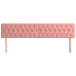 Kopfteile 2 Stk. Rosa 100x7x78/88 cm Samt