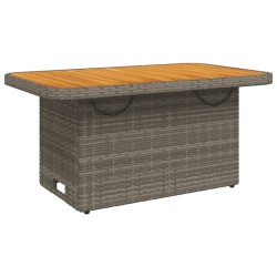 2-tlg. Garten-Essgruppe mit Kissen Grau Poly Rattan