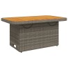 2-tlg. Garten-Essgruppe mit Kissen Grau Poly Rattan