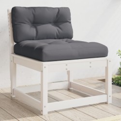 Gartensofa mit Kissen Weiß...