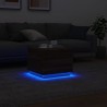 Couchtisch mit LED-Leuchten Braun Eichen-Optik 50x50x40 cm