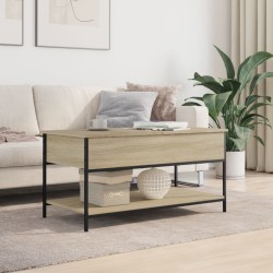 Couchtisch Sonoma-Eiche 100x50x50 cm Holzwerkstoff und Metall