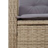 4-tlg. Garten-Essgruppe mit Kissen Beige Poly Rattan