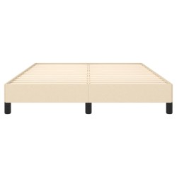 Bettgestell ohne Matratze Creme 140x190 cm Stoff