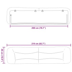 Kopfteil-Kissen Taupe 200 cm Stoff