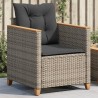 Gartensessel mit Kissen Grau Poly Rattan