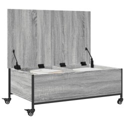 Couchtisch mit Rollen Grau Sonoma 91x55x34 cm Holzwerkstoff