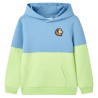 Kinder-Kapuzenpullover Blau und Zartgelb 128