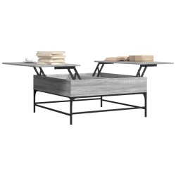 Couchtisch Grau Sonoma 95x95x45 cm Holzwerkstoff und Metall