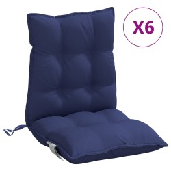 Niedriglehner-Auflagen 6 Stk. Marineblau Oxford-Gewebe