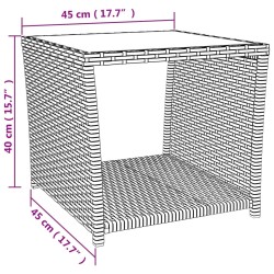 3-tlg. Garten-Essgruppe mit Kissen Grau Poly Rattan