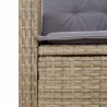 9-tlg. Garten-Essgruppe mit Kissen Beigemischung Poly Rattan